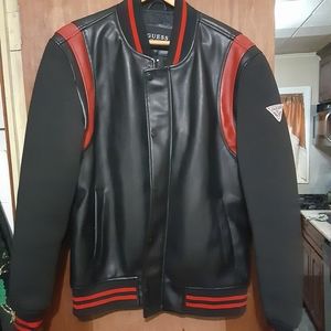 Guess leather varsity